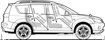Mitsubishi Outlander (2007) - Mittsubishi - drawings, dimensions, pictures of the car