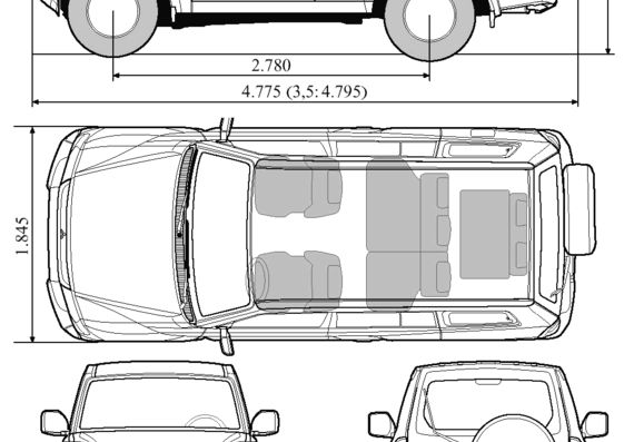 Mitsubishi Pajero GLX - Mittsubishi - drawings, dimensions, pictures of the car