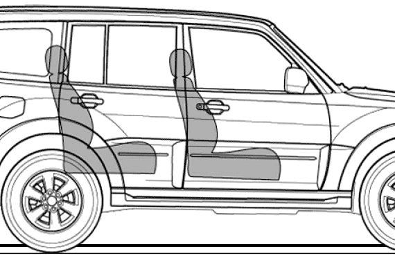 Mitsubishi Pajero King lwb (2007) - Митцубиси - чертежи, габариты, рисунки автомобиля