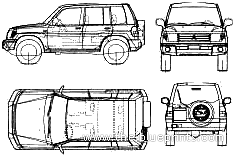 Mitsubishi Pajero Pinin (2005) - Митцубиси - чертежи, габариты, рисунки автомобиля