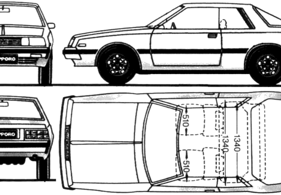 Mitsubishi Sapporo (1983) - Митцубиси - чертежи, габариты, рисунки автомобиля