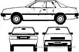 Mitsubishi Sapporo 2000 Turbo (1982) - Митцубиси - чертежи, габариты, рисунки автомобиля