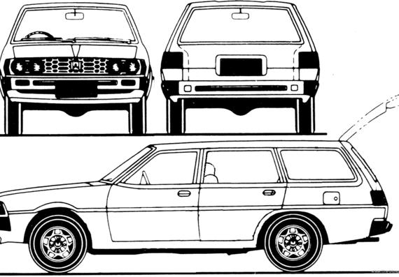 Mitsubishi Sigma Estate (1980) - Митцубиси - чертежи, габариты, рисунки автомобиля
