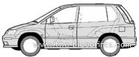 Mitsubishi Spacerunner (2000) - Митцубиси - чертежи, габариты, рисунки автомобиля