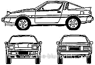 Mitsubishi Starion Turbo (1986) - Митцубиси - чертежи, габариты, рисунки автомобиля