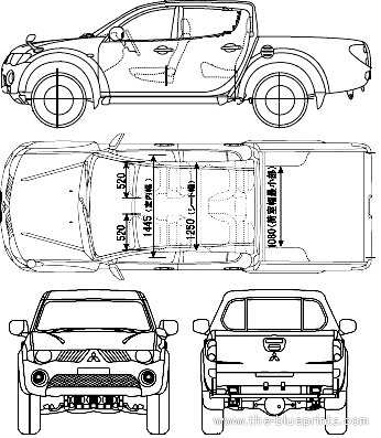 Mitsubishi Triton (2006) - Митцубиси - чертежи, габариты, рисунки автомобиля