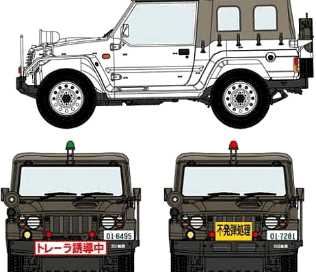 Mitsubishi Type 73 4x4 Light Truck - Митцубиси - чертежи, габариты, рисунки автомобиля