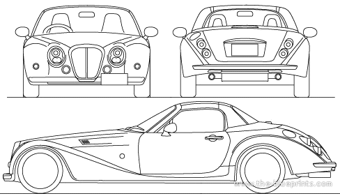 Mitsuoka Himiko (2010) - Разные автомобили - чертежи, габариты, рисунки автомобиля