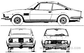Moretti Fiat 125 Coupe GS 1.6 - Фиат - чертежи, габариты, рисунки автомобиля