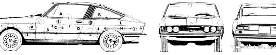 Moretti Fiat 128 Coupe - Фиат - чертежи, габариты, рисунки автомобиля