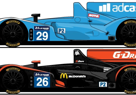 Morgan-Nissan LMP2 Le Mans (2014) - Разные автомобили - чертежи, габариты, рисунки автомобиля