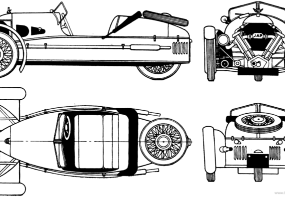 Morgan Sports (1929) - Морган - чертежи, габариты, рисунки автомобиля