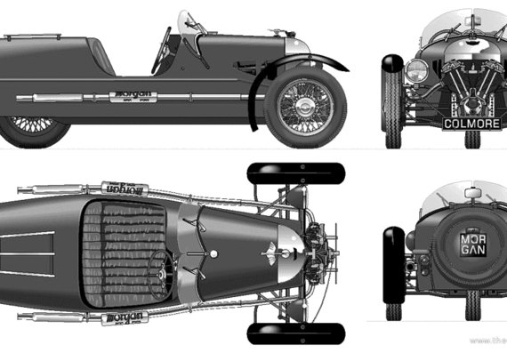 Morgane Super Sports (Colmore Sports) (1934) - Разные автомобили - чертежи, габариты, рисунки автомобиля