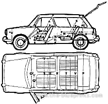 Morris 1300 Traveller (1971) - Моррис - чертежи, габариты, рисунки автомобиля