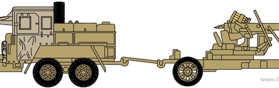 Morris Commercial CDSW 15cwt 6x4 and 40mm Bofors AA Gun - Моррис - чертежи, габариты, рисунки автомобиля
