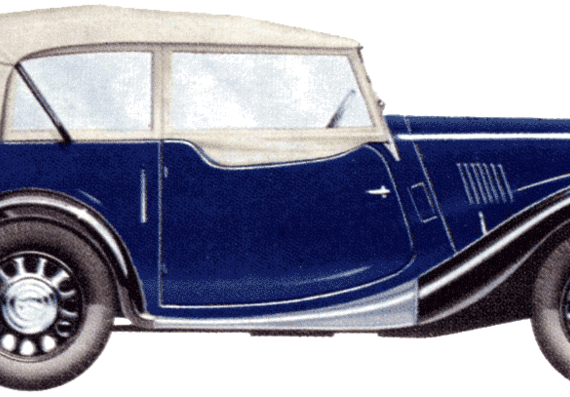 Morris Eight SII Tourer (1937) - Моррис - чертежи, габариты, рисунки автомобиля