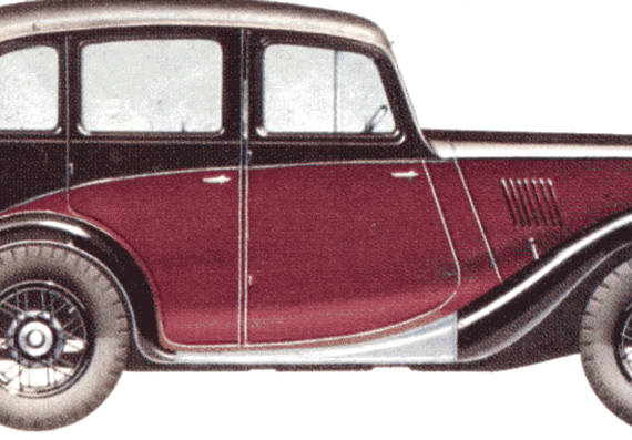 Morris Eight Saloon 4-Door (1935) - Morris - drawings, dimensions, pictures of the car