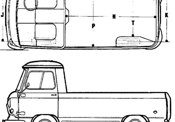 Morris J4 (1960) - Моррис - чертежи, габариты, рисунки автомобиля