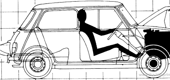 Morris Mini 1000 (1970) - Моррис - чертежи, габариты, рисунки автомобиля
