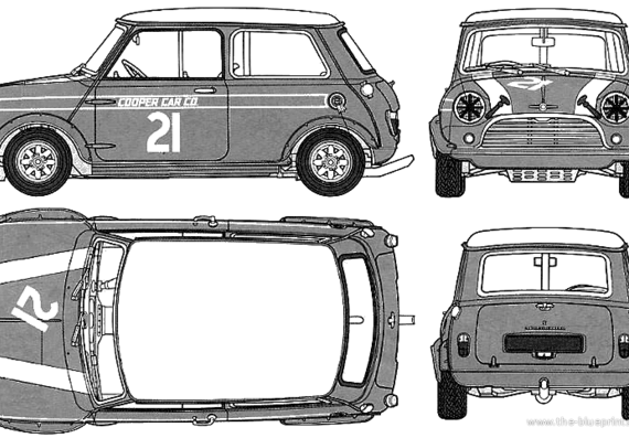 Morris Mini Cooper 1275 (1968) - Моррис - чертежи, габариты, рисунки автомобиля