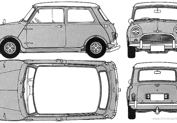 Morris Mini Cooper S 1275 (1964) - Моррис - чертежи, габариты, рисунки автомобиля