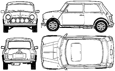 Morris Mini Cooper S (1963) - Мини - чертежи, габариты, рисунки автомобиля