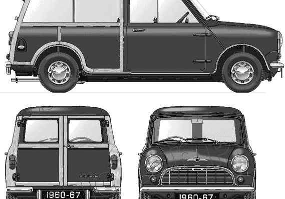 Morris Mini Traveller (1965) - Моррис - чертежи, габариты, рисунки автомобиля