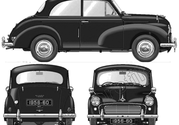Morris Minor 1000 2-Door Saloon (1956) - Morris - drawings, dimensions, pictures of the car