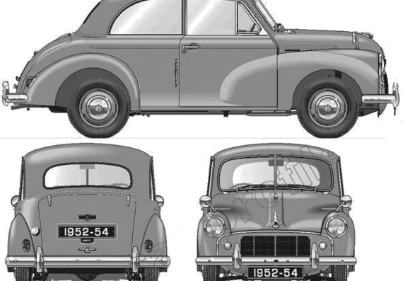 Morris Minor 2-Door S2 (1954) - Моррис - чертежи, габариты, рисунки автомобиля
