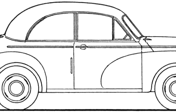 Morris Minor MM Saloon 2-Door (1951) - Моррис - чертежи, габариты, рисунки автомобиля