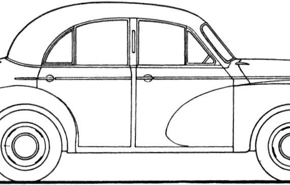 Morris Minor MM Saloon 4-Door (1951) - Моррис - чертежи, габариты, рисунки автомобиля