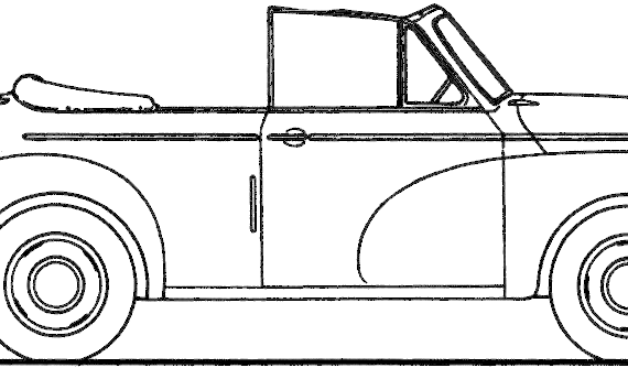 Morris Minor MM Tourer (1951) - Моррис - чертежи, габариты, рисунки автомобиля
