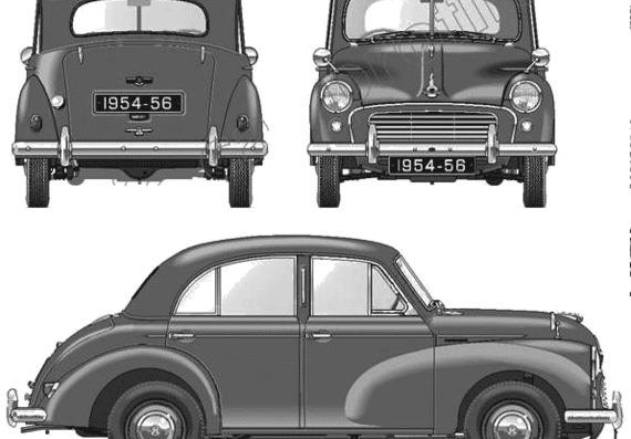 Morris Minor S2 4-Door Saloon 803 (1955) - Morris - drawings, dimensions, pictures of the car