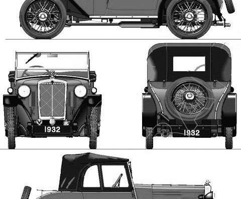 Morris Minor Tourer (1932) - Morris - drawings, dimensions, pictures of the car