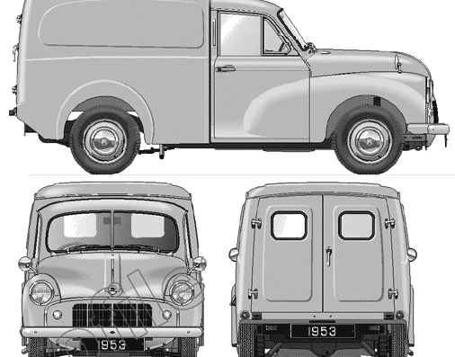 Morris Minor Van 5cwt S2 (1953) - Morris - drawings, dimensions, pictures of the car