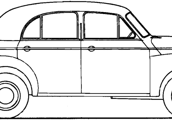 Morris Oxford MO Saloon 4-Door (1949) - Моррис - чертежи, габариты, рисунки автомобиля