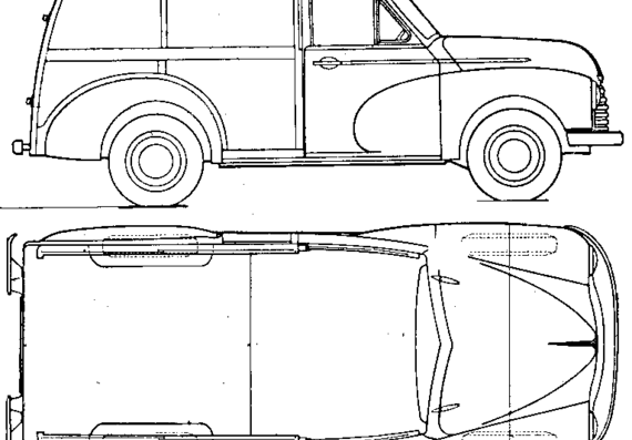 Morris Oxford MO Traveller (1948) - Моррис - чертежи, габариты, рисунки автомобиля