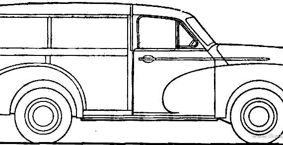 Morris Oxford MO Traveller (1950) - Моррис - чертежи, габариты, рисунки автомобиля