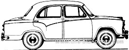 Morris Oxford Series III (1956) - Моррис - чертежи, габариты, рисунки автомобиля