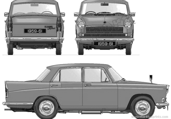 Morris Oxford Series V (1959) - Моррис - чертежи, габариты, рисунки автомобиля