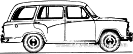 Morris Oxford Traveller Series IV (1957) - Моррис - чертежи, габариты, рисунки автомобиля