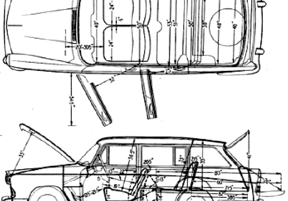 Morris Oxford VI Traveller (1964) - Моррис - чертежи, габариты, рисунки автомобиля