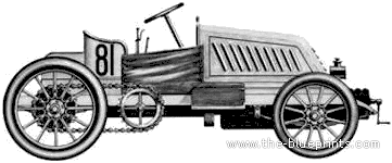 Mors 60hp (1901) - Разные автомобили - чертежи, габариты, рисунки автомобиля