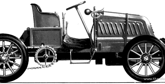 Mors 60hp Paris-Vienna (1902) - Разные автомобили - чертежи, габариты, рисунки автомобиля