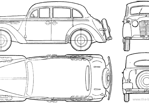 Moskvich 400 - Москвич - чертежи, габариты, рисунки автомобиля