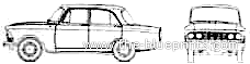 Moskvich 412 1400 - Москвич - чертежи, габариты, рисунки автомобиля