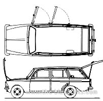 Moskvich 427 Kombi - Разные автомобили - чертежи, габариты, рисунки автомобиля