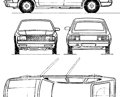 Moskvitch 2141 Aleko - Разные автомобили - чертежи, габариты, рисунки автомобиля