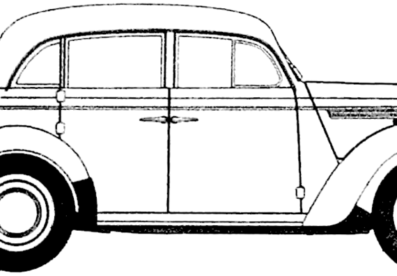 Moskvitch 401 - Разные автомобили - чертежи, габариты, рисунки автомобиля