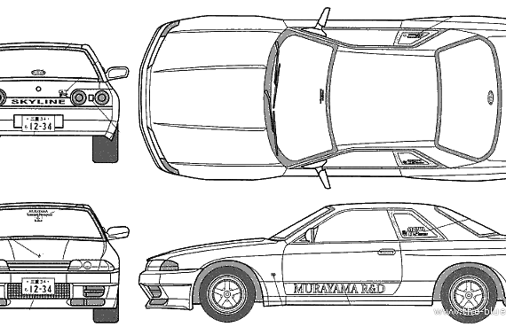 Muramaya Skyline GTR R32 - Ниссан - чертежи, габариты, рисунки автомобиля